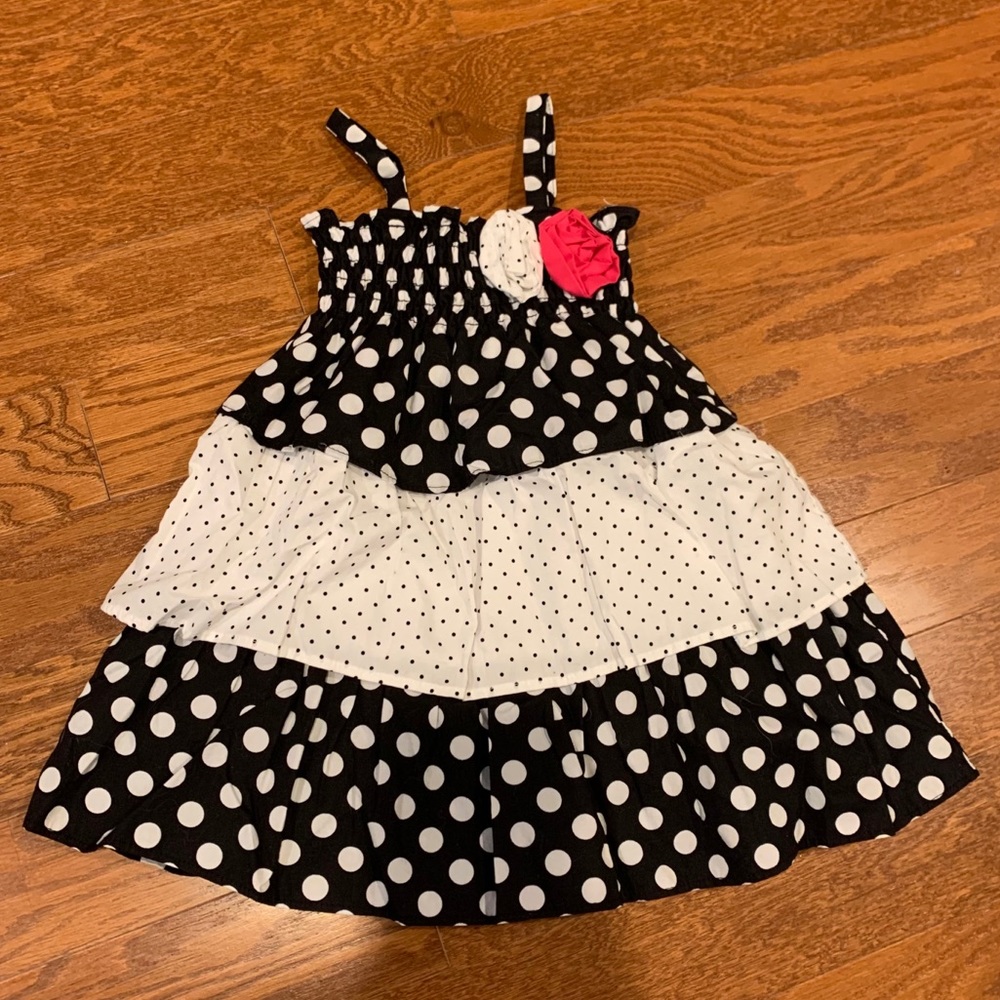 2T dress Black and White polka dots NWOT